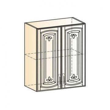 Шкаф навесной "Бергамо" L600 H720 (2 дв. гл.) (эмаль)-фото
