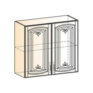 Шкаф навесной "Бергамо" L800 H720 (2 дв. гл.) (эмаль)-фото